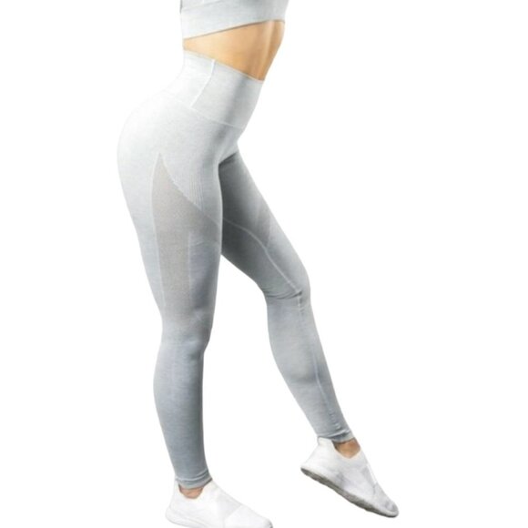 ALPHALETE Aero Leggings Mid-Rise Waist Pull-On Stretch Activewear Gray Small - Picture 1 of 5